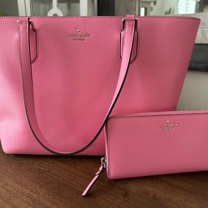 Kate Spade Pink Starburst Medium Tote w/ Wallet